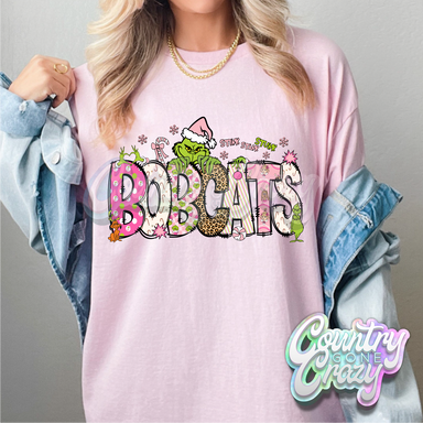 Bobcats - Pink Grinch - T-Shirt-Country Gone Crazy-Country Gone Crazy