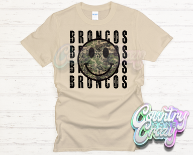 Camo BRONCOS Stack - Sand T-Shirt-Country Gone Crazy-Country Gone Crazy