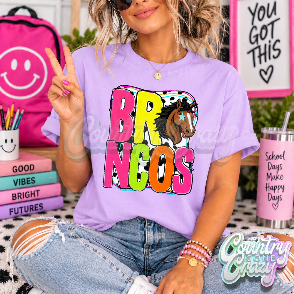 BRONCOS ** COLOR POP ** T-SHIRT-Country Gone Crazy-Country Gone Crazy