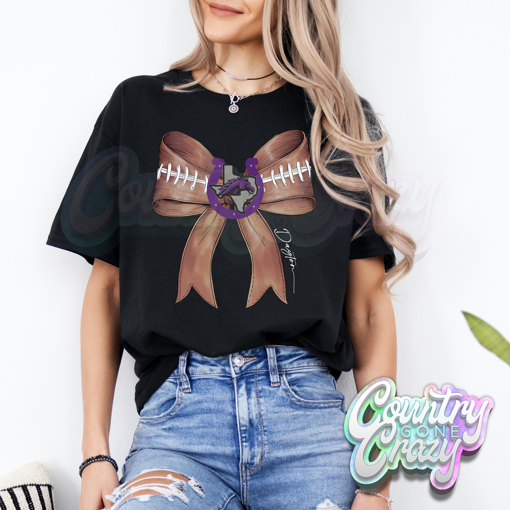 DAYTON BRONCOS FOOTBALL BOW T-SHIRT-Country Gone Crazy-Country Gone Crazy