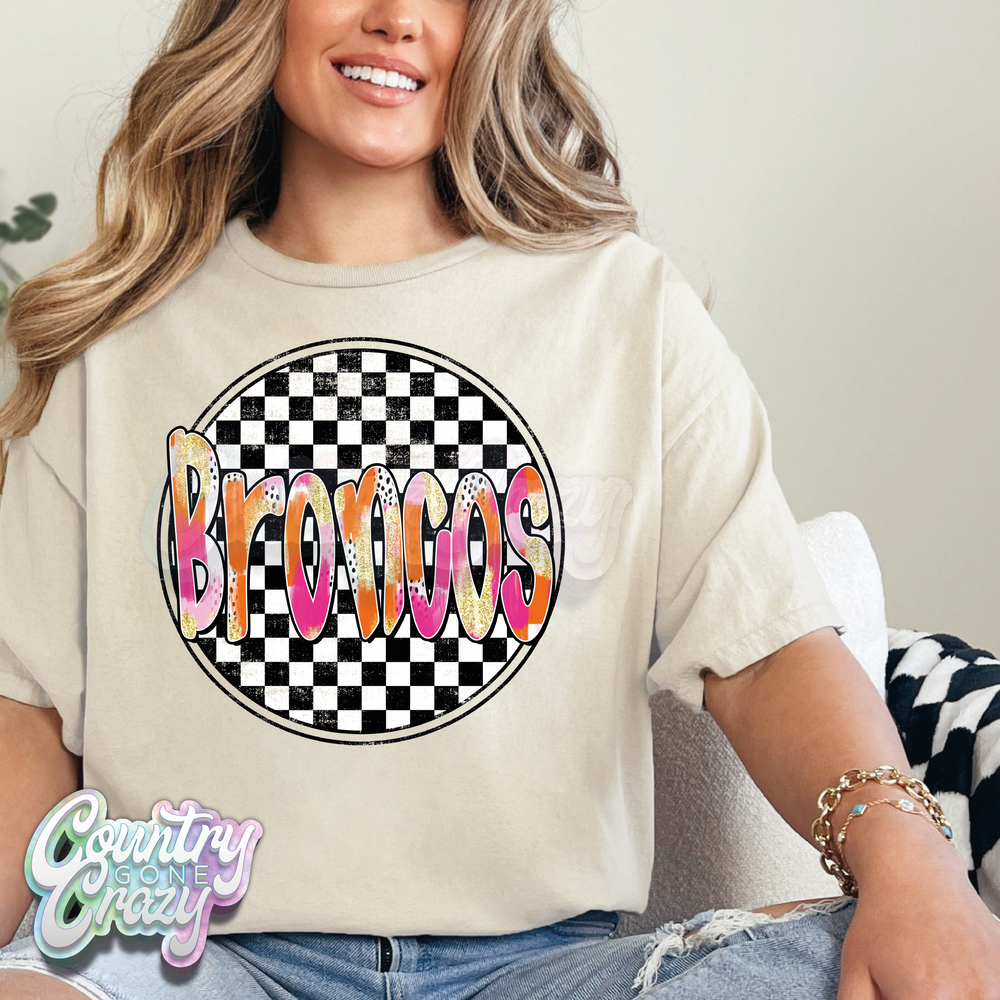 Broncos - Checkered Splash - T-Shirt-Country Gone Crazy-Country Gone Crazy