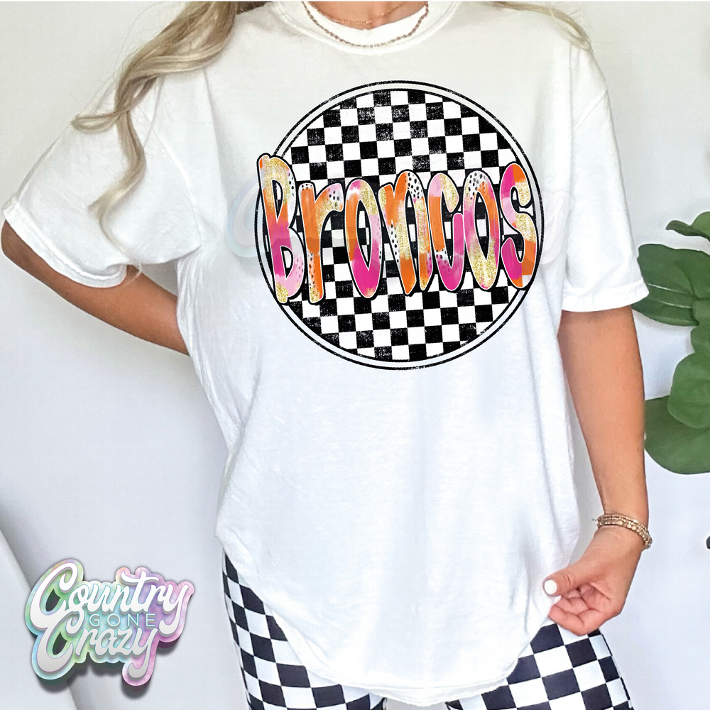 Broncos - Checkered Splash - T-Shirt-Country Gone Crazy-Country Gone Crazy