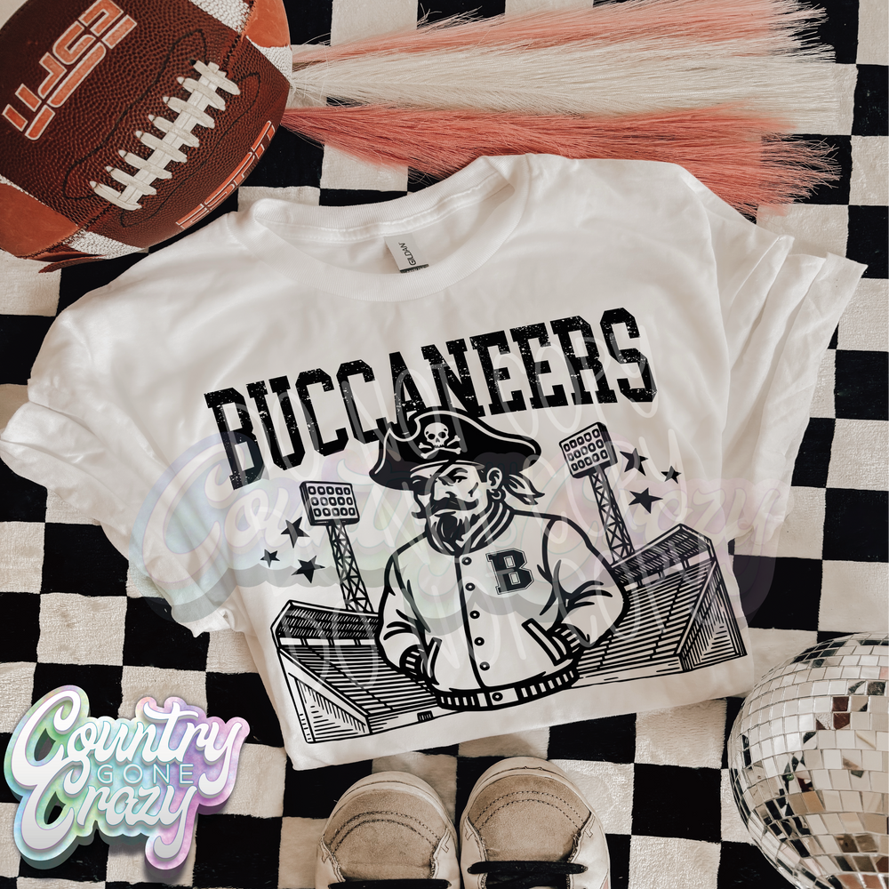 Buccaneers ~ Letterman ~ Natural T-Shirt-Country Gone Crazy-Country Gone Crazy