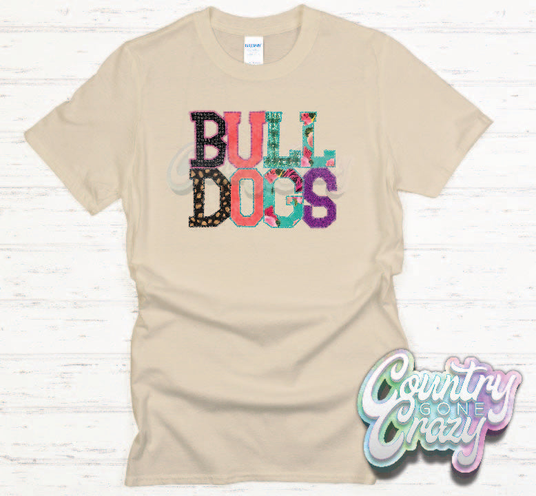 Bulldogs Faux Applique T-Shirt-Country Gone Crazy-Country Gone Crazy