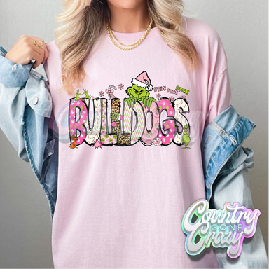 Bulldogs - Pink Grinch - T-Shirt-Country Gone Crazy-Country Gone Crazy