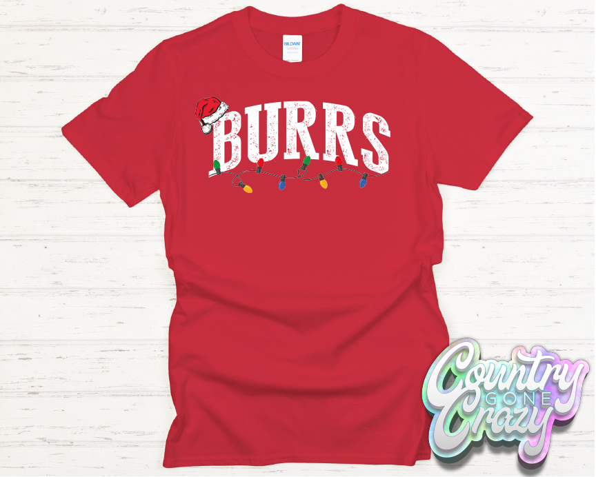 BURRS - CHRISTMAS LIGHTS - T-SHIRT-Country Gone Crazy-Country Gone Crazy