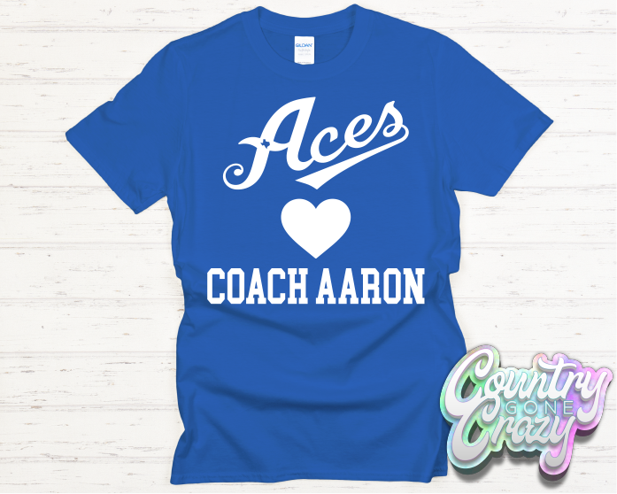 ACES LOVES COACH AARON - Dri Fit Shirt-Country Gone Crazy-Country Gone Crazy