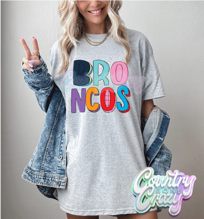 Broncos // Stripey // T-Shirt-Country Gone Crazy-Country Gone Crazy