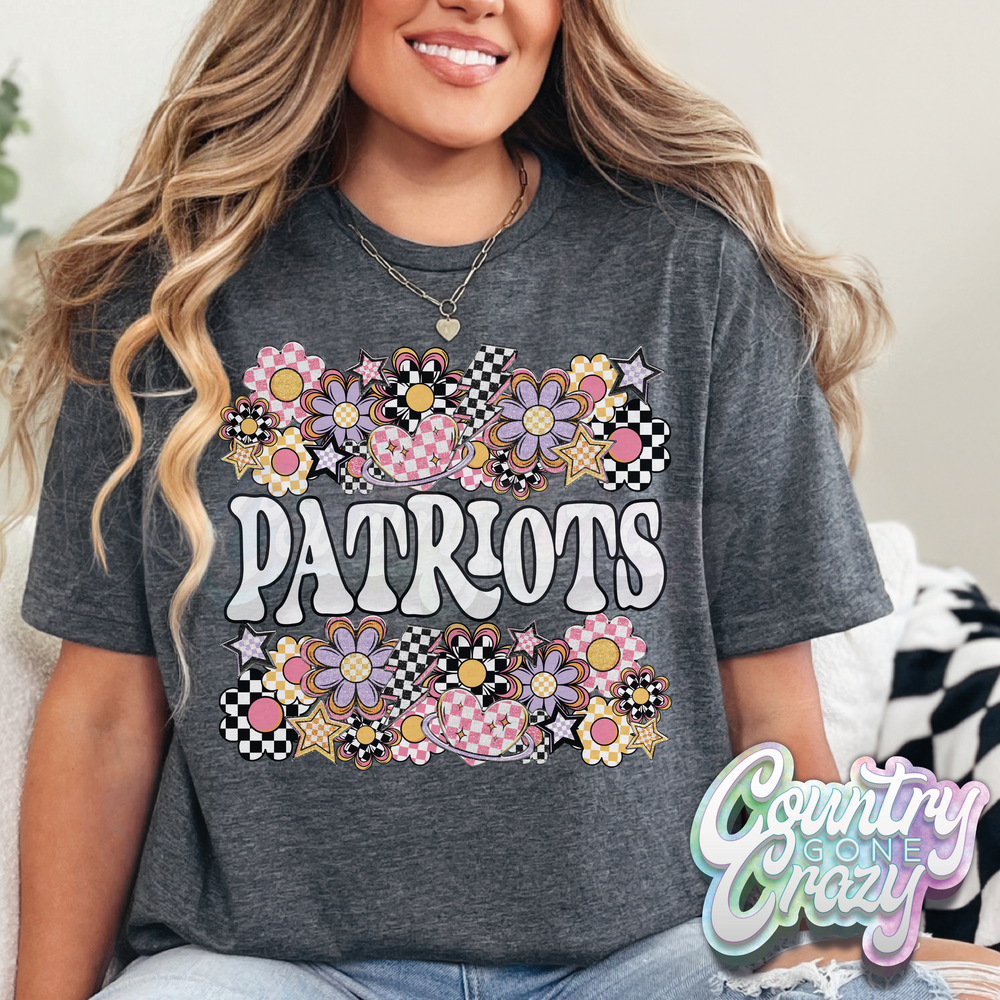 Patriots // Funky Flowers // T-Shirt-Country Gone Crazy-Country Gone Crazy