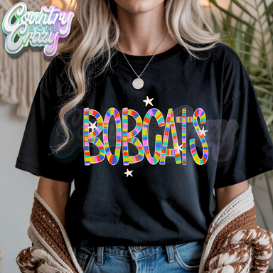 Bobcats | Candy Stripe | T-Shirt-Country Gone Crazy-Country Gone Crazy