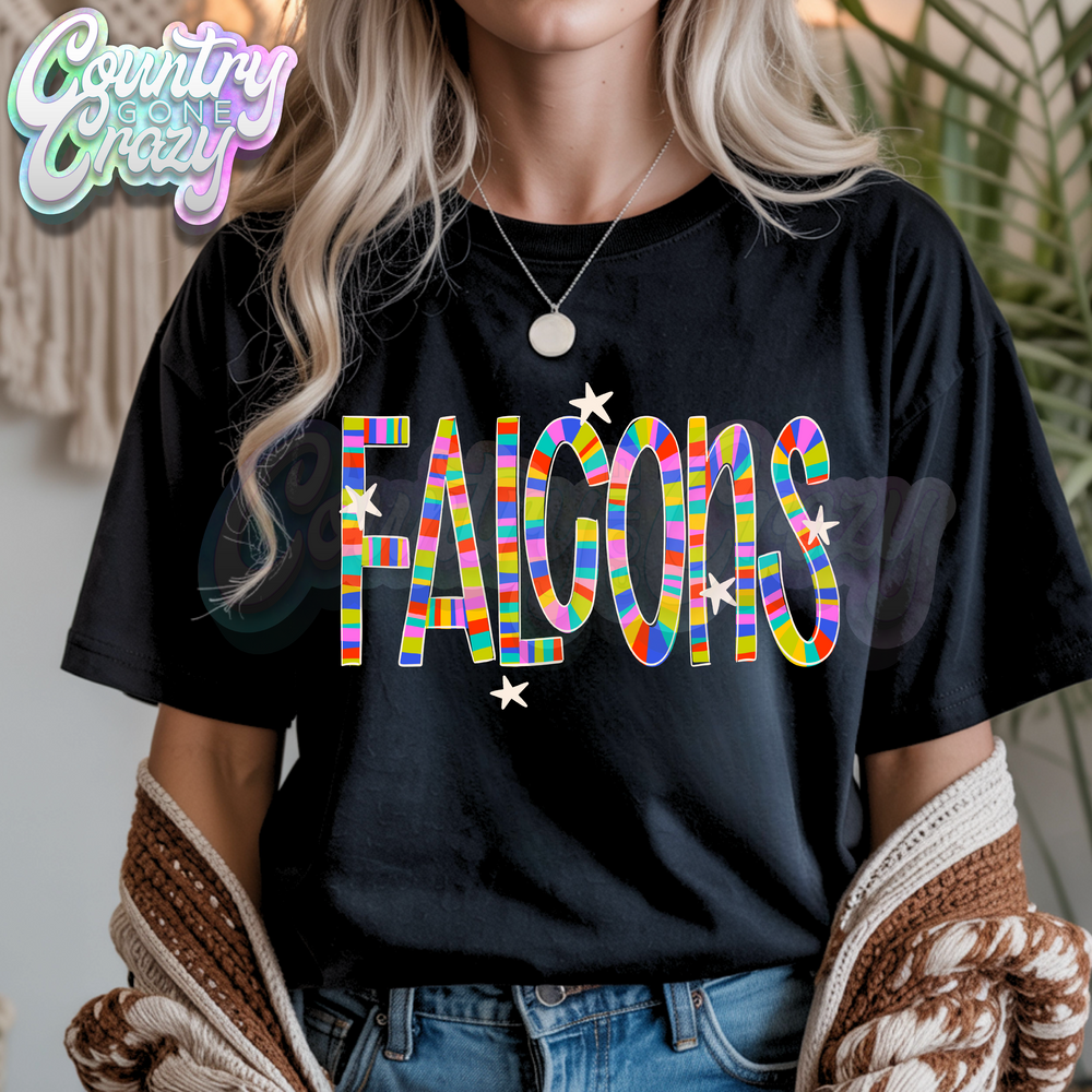 Falcons | Candy Stripe | T-Shirt-Country Gone Crazy-Country Gone Crazy