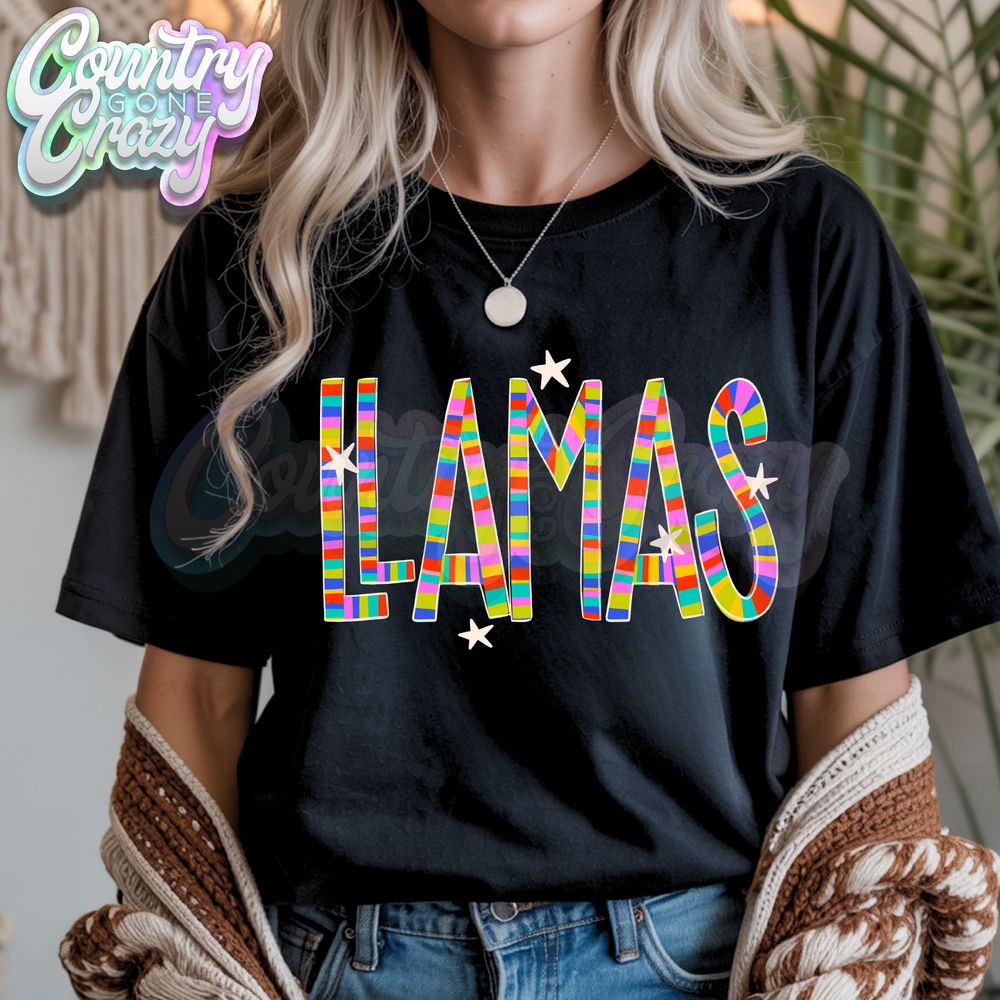 LLAMAS | Candy Stripe | T-Shirt-Country Gone Crazy-Country Gone Crazy