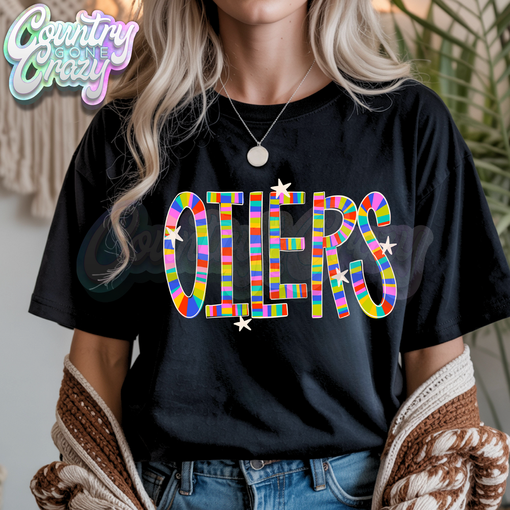 OILERS | Candy Stripe | T-Shirt-Country Gone Crazy-Country Gone Crazy