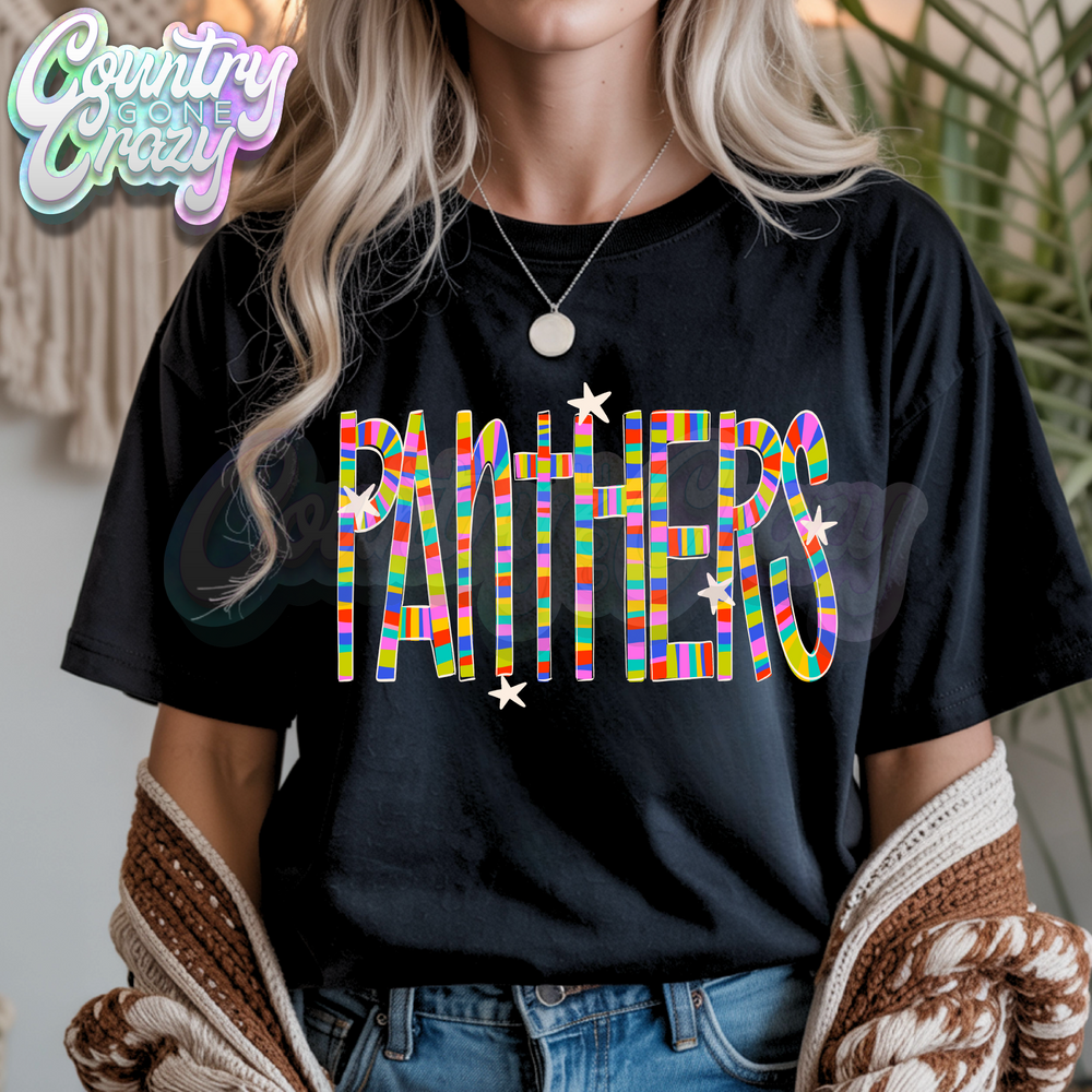 PANTHERS | Candy Stripe | T-Shirt-Country Gone Crazy-Country Gone Crazy