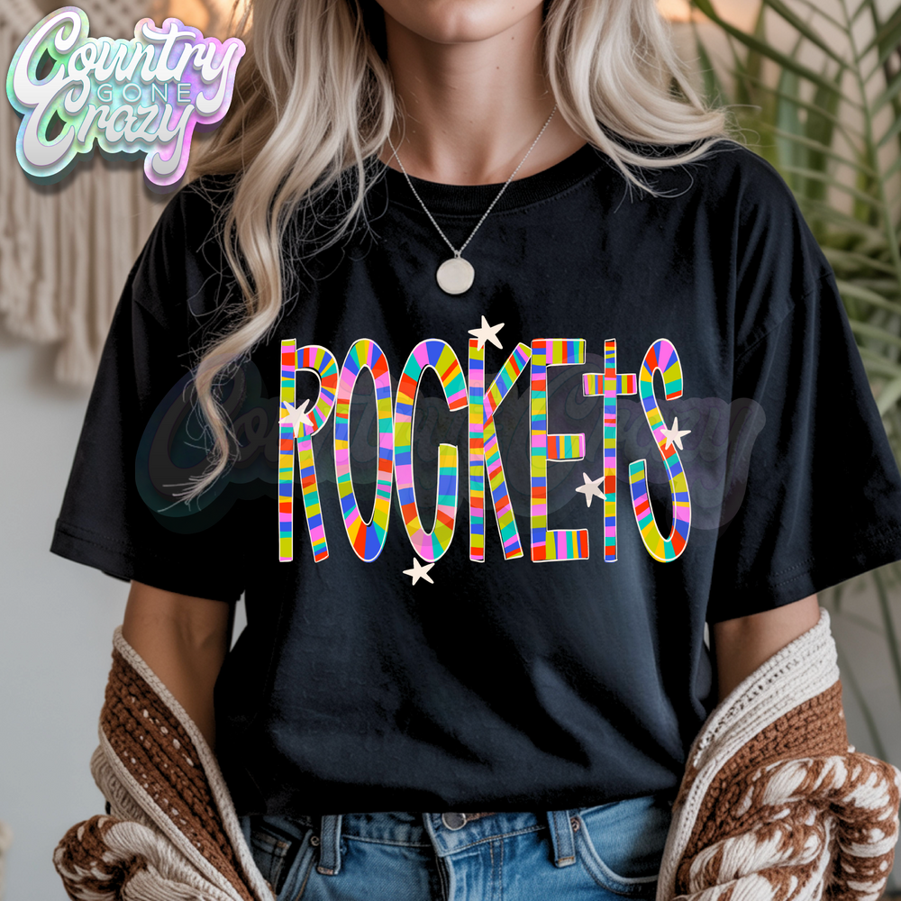 ROCKETS | Candy Stripe | T-Shirt-Country Gone Crazy-Country Gone Crazy