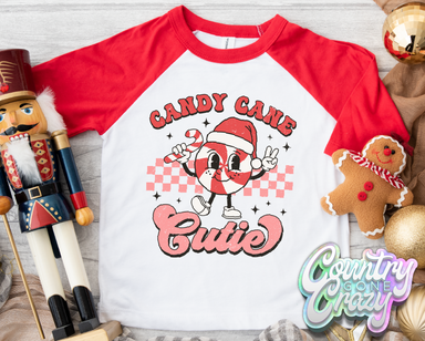 Candy Cane Cutie - Red/White Raglan-Country Gone Crazy-Country Gone Crazy