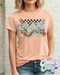 CARDINALS ** BOHO WAVE** BELLA CANVAS HEATHER PEACH T-SHIRT-Country Gone Crazy-Country Gone Crazy