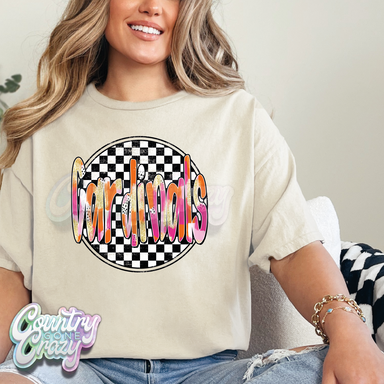 Cardinals - Checkered Splash - T-Shirt-Country Gone Crazy-Country Gone Crazy