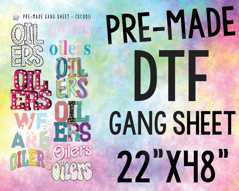 PRE-MADE GANG SHEET - OILERS - ADULT-Country Gone Crazy-Country Gone Crazy