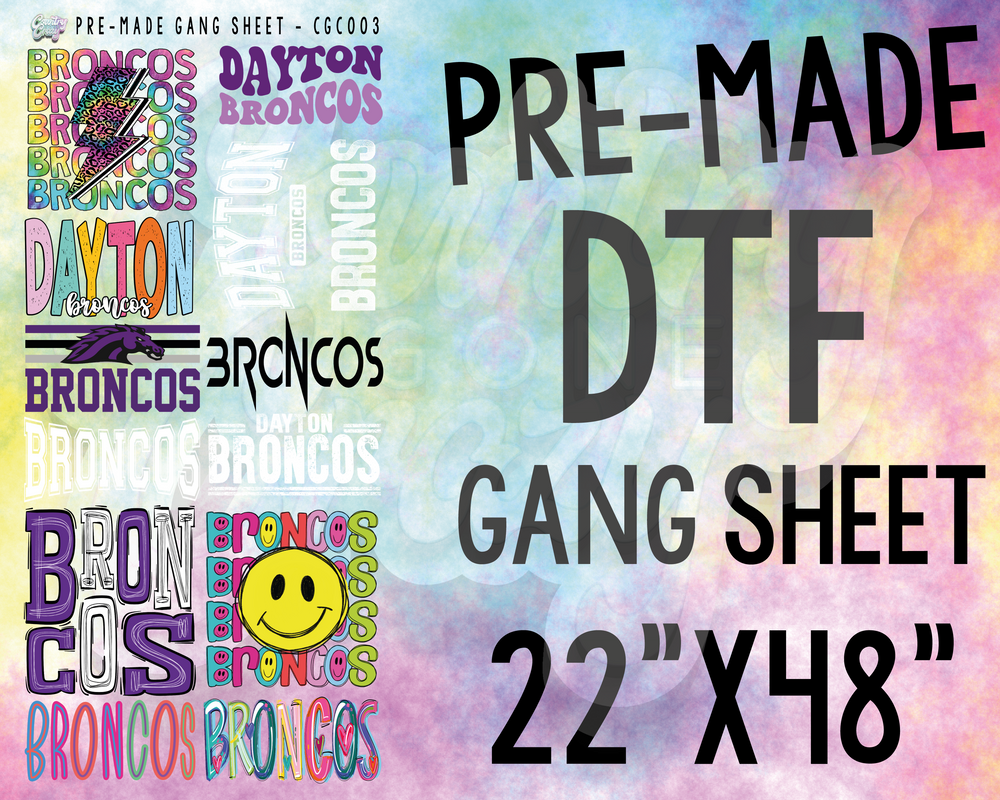 PRE-MADE GANG SHEET - DAYTON - ADULT-Country Gone Crazy-Country Gone Crazy