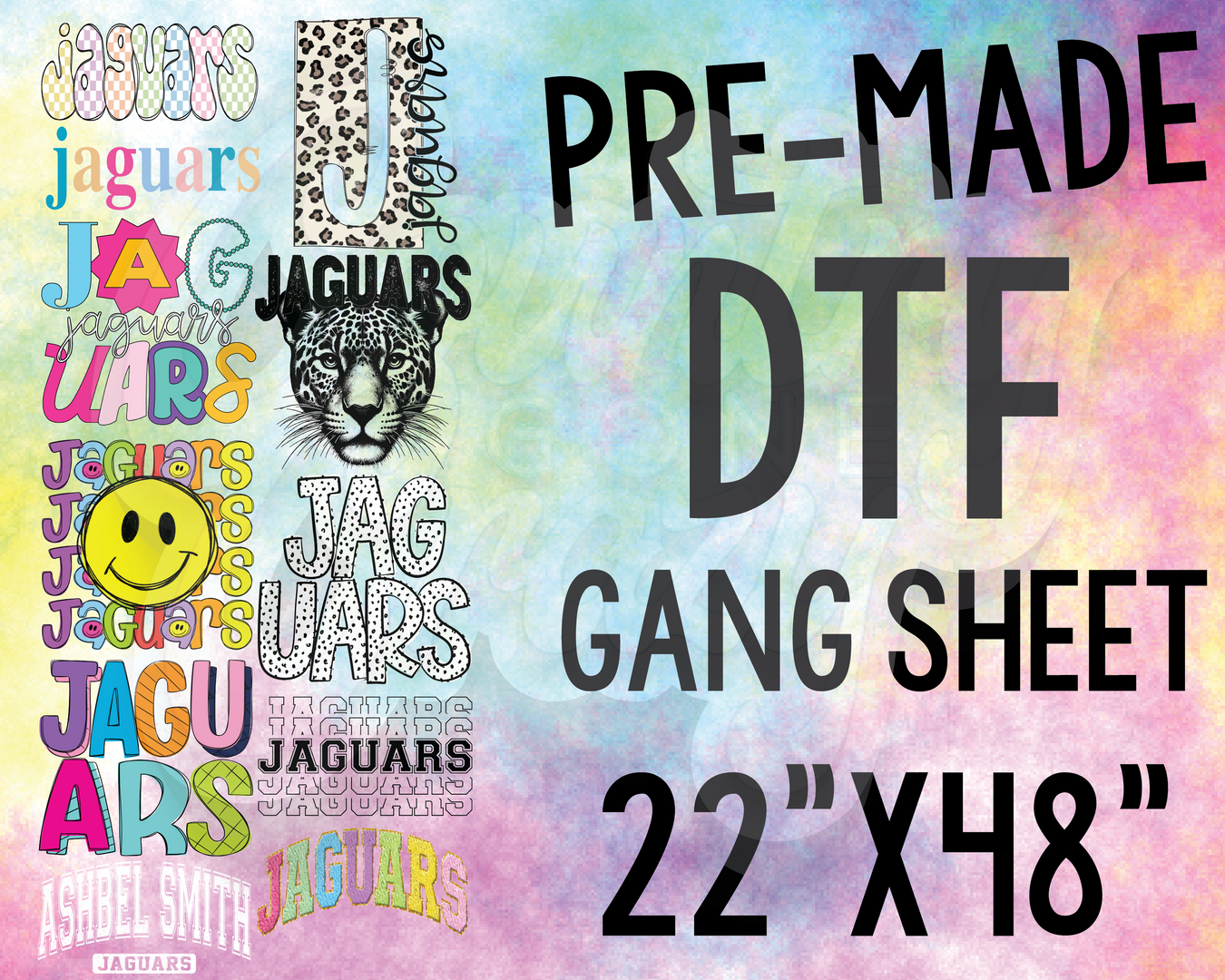 JAGUARS - PRE-MADE GANG SHEET