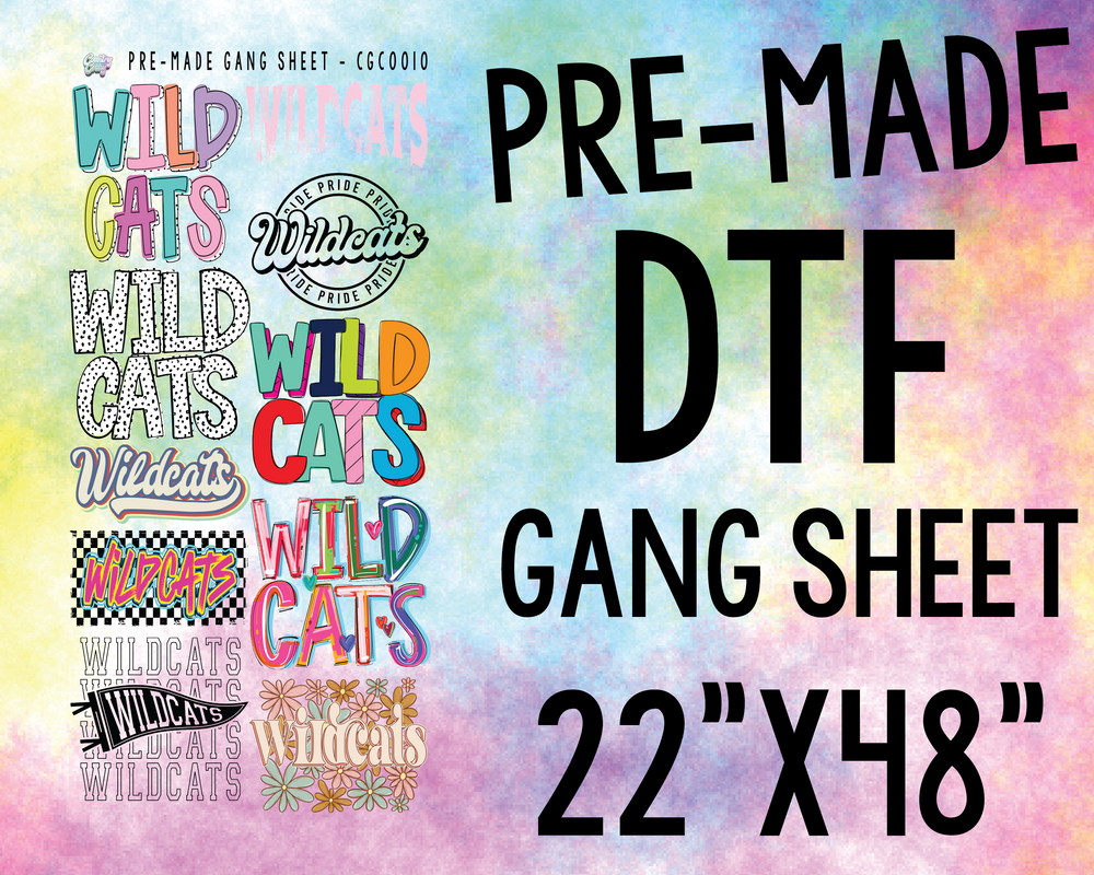 PRE-MADE GANG SHEET - WILDCATS - ADULT-Country Gone Crazy-Country Gone Crazy