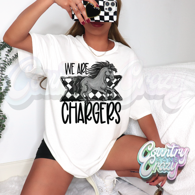 CHARGERS •• WE ARE CHECKY MASCOTS •• T-SHIRT-Country Gone Crazy-Country Gone Crazy