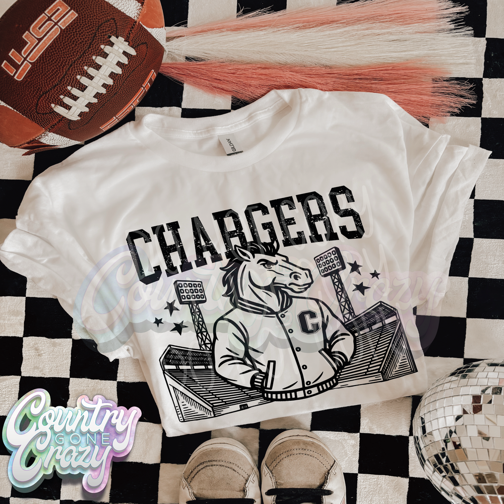 Chargers ~ Letterman ~ Natural T-Shirt-Country Gone Crazy-Country Gone Crazy