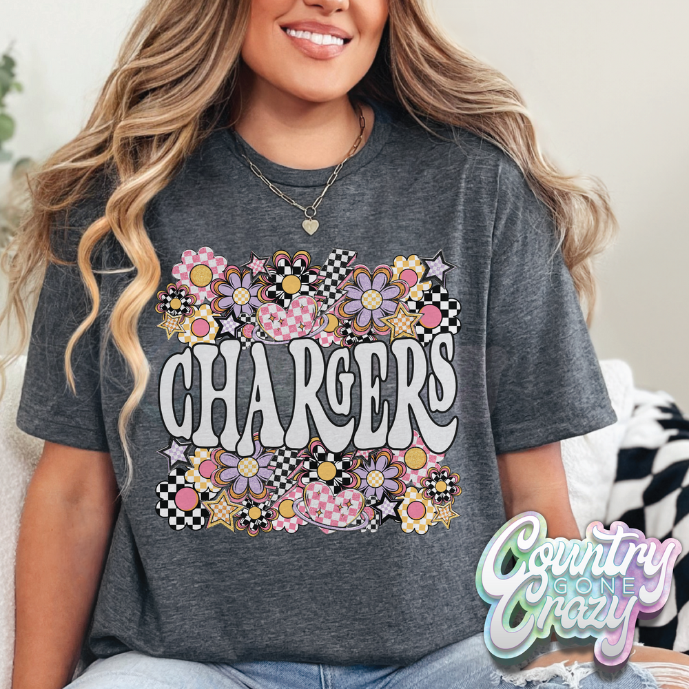 Chargers // Funky Flowers // T-Shirt-Country Gone Crazy-Country Gone Crazy