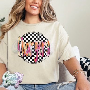 Chargers - Checkered Splash - T-Shirt-Country Gone Crazy-Country Gone Crazy