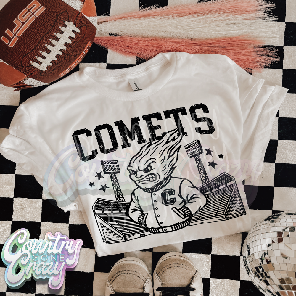 Comets ~ Letterman ~ Natural T-Shirt-Country Gone Crazy-Country Gone Crazy