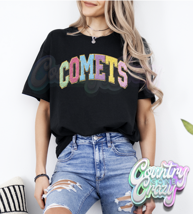 Comets - Faux Chenille - T-Shirt-Country Gone Crazy-Country Gone Crazy