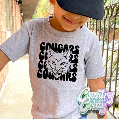 Cougars Mascot Stacked T-Shirt-Country Gone Crazy-Country Gone Crazy