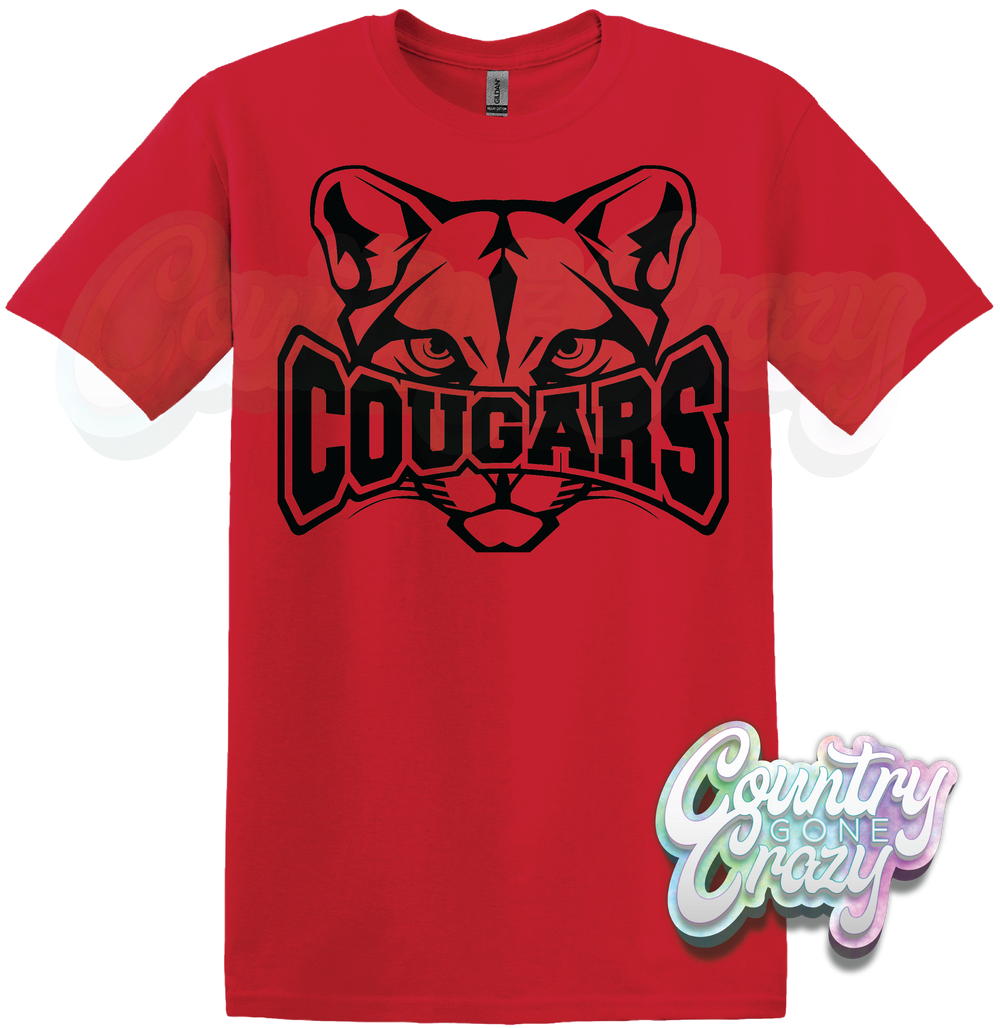 COUGARS - RED T-SHIRT-Country Gone Crazy-Country Gone Crazy