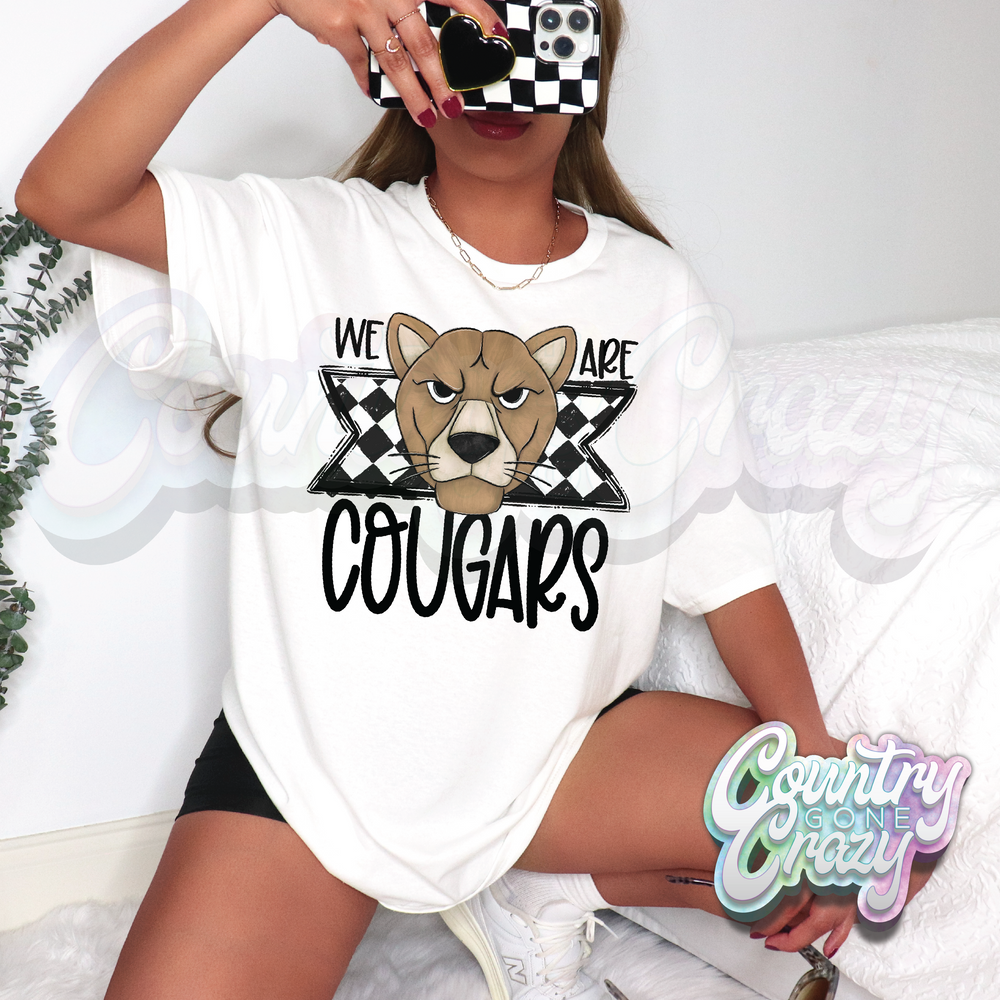 COUGARS •• WE ARE CHECKY MASCOTS •• T-SHIRT-Country Gone Crazy-Country Gone Crazy