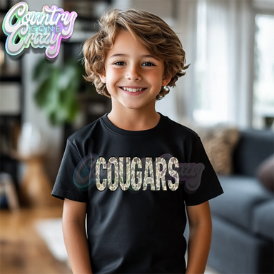 COUGARS ** STEALTH ** BLACK T-SHIRT-Country Gone Crazy-Country Gone Crazy