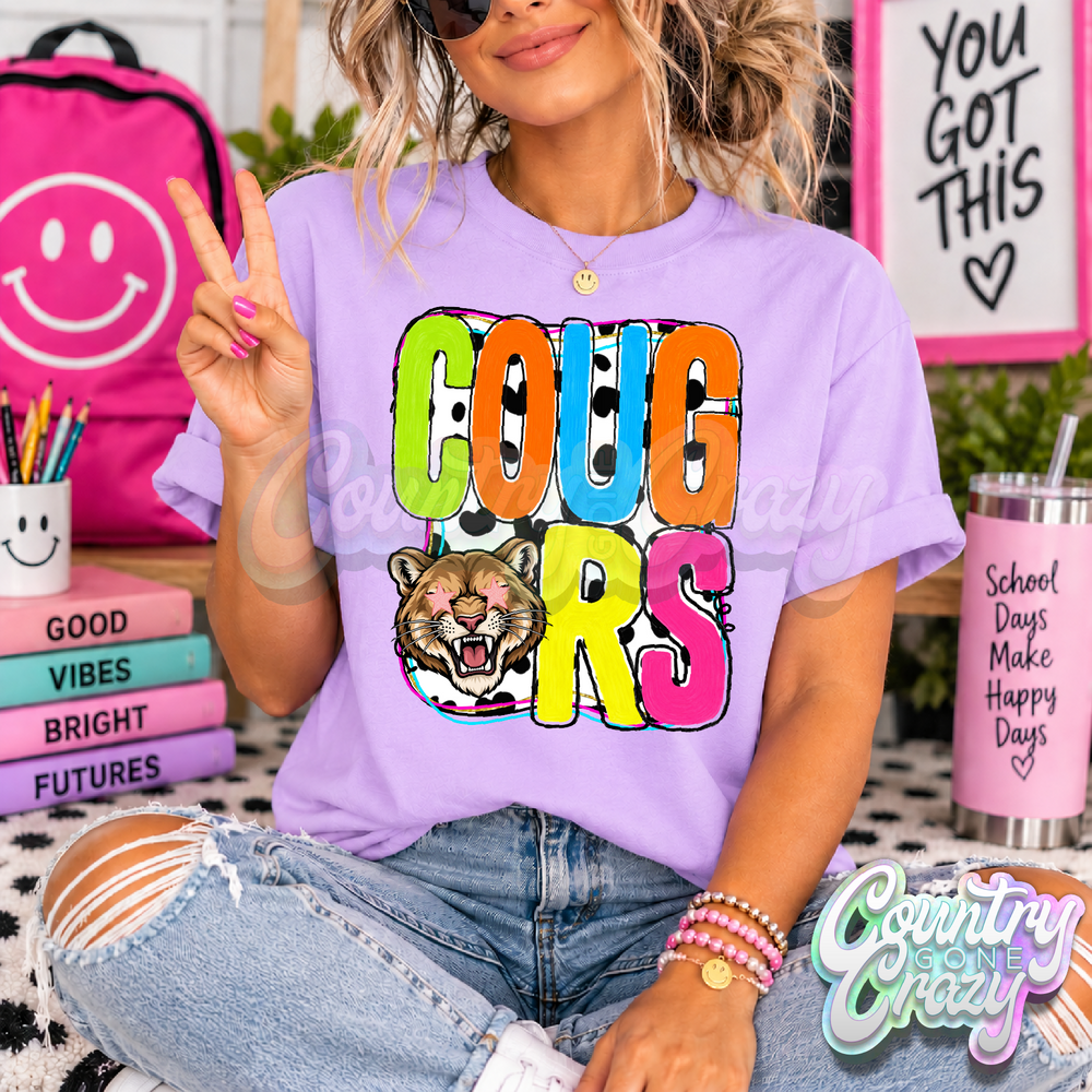 COUGARS ** COLOR POP ** T-SHIRT-Country Gone Crazy-Country Gone Crazy