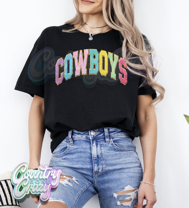Cowboys - Faux Chenille - T-Shirt-Country Gone Crazy-Country Gone Crazy