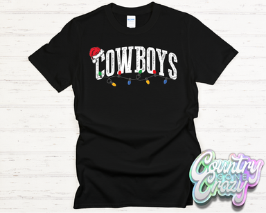 COWBOYS - CHRISTMAS LIGHTS - T-SHIRT-Country Gone Crazy-Country Gone Crazy