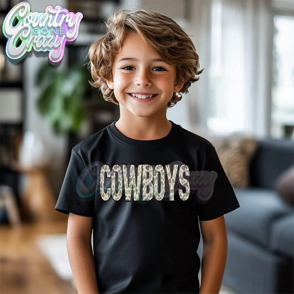 COWBOYS ** STEALTH ** BLACK T-SHIRT-Country Gone Crazy-Country Gone Crazy