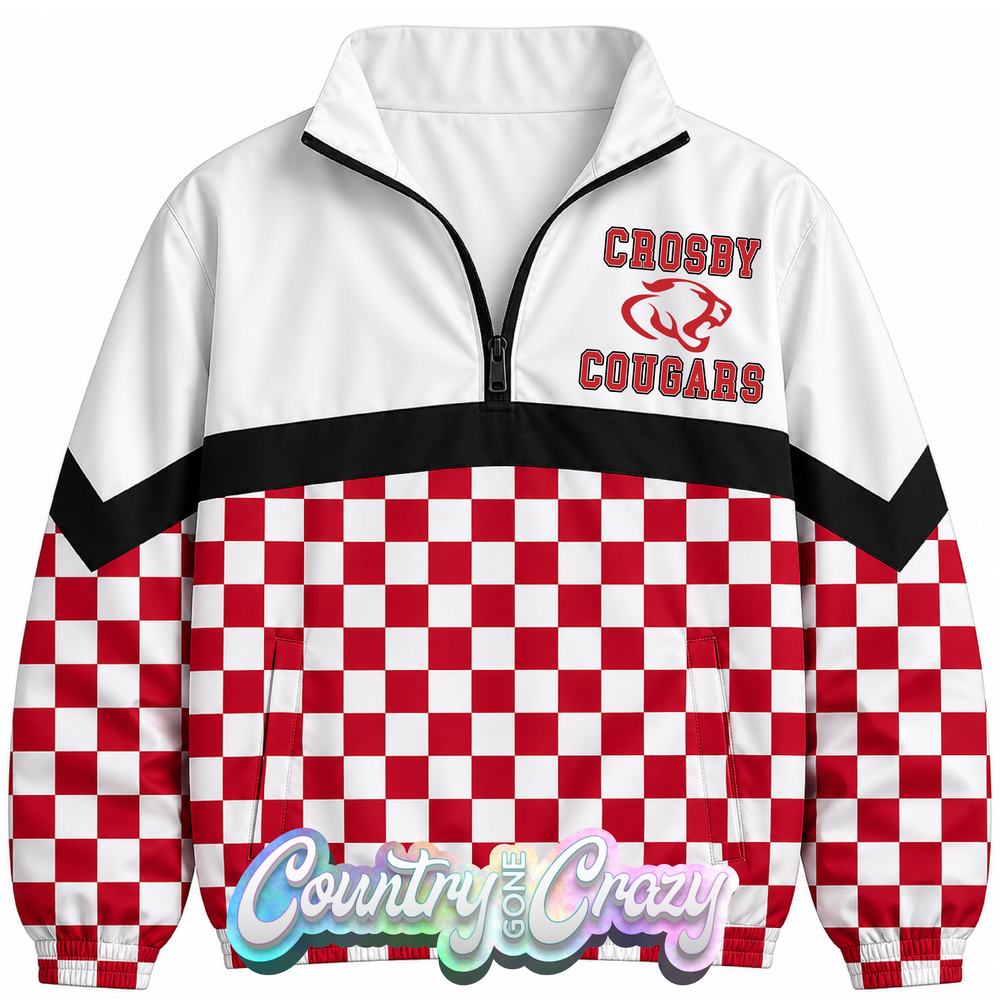 SCHOOL COLORS: RED/BLACK WINDBREAKER  // IN STOCK NOW