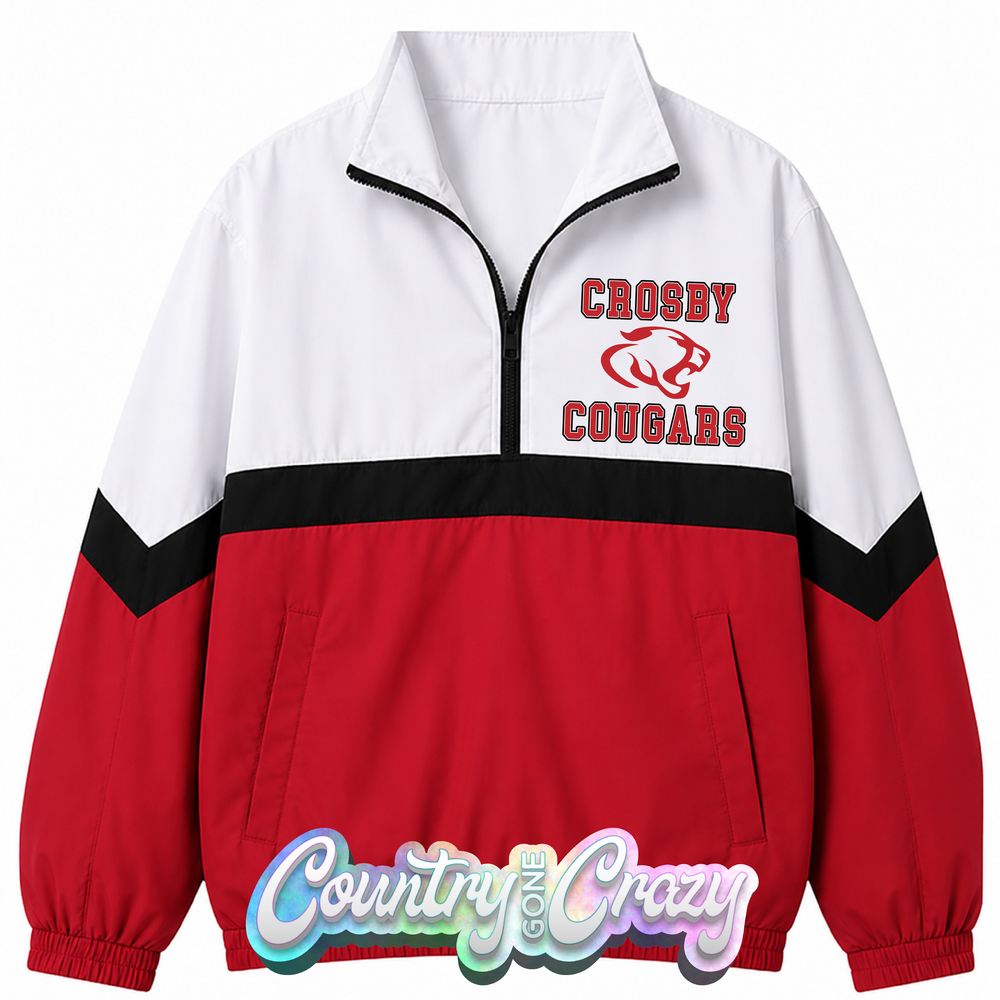 SCHOOL COLORS: RED/BLACK WINDBREAKER  // IN STOCK NOW