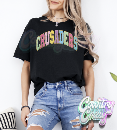 Crusaders - Faux Chenille - T-Shirt-Country Gone Crazy-Country Gone Crazy