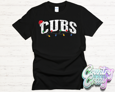 CUBS - CHRISTMAS LIGHTS - T-SHIRT-Country Gone Crazy-Country Gone Crazy