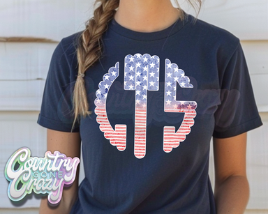 CUSTOM MONOGRAM OPTION #2 - T-SHIRT-Country Gone Crazy-Country Gone Crazy