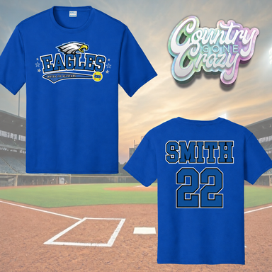 MBYSA 10U SOFTBALL - EAGLES ALL STARS - T-SHIRT / OPTIONAL: CUSTOM NAME AND NUMBER-Gildan-Country Gone Crazy