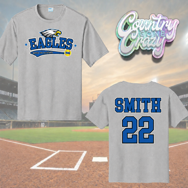 MBYSA 10U SOFTBALL - EAGLES ALL STARS - T-SHIRT / OPTIONAL: CUSTOM NAME AND NUMBER-Gildan-Country Gone Crazy