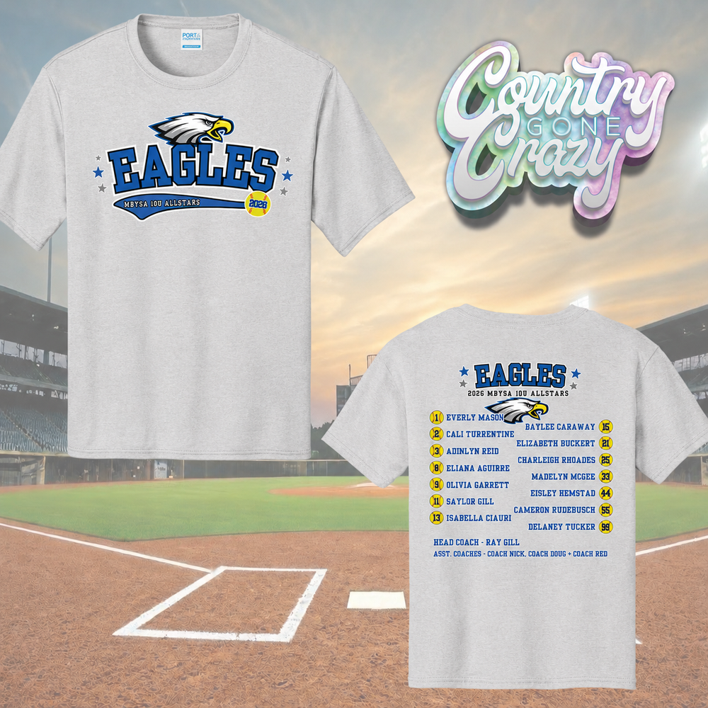 MBYSA 10U SOFTBALL - EAGLES ALL STARS - DRI FIT WITH ROSTER-Port & Company-Country Gone Crazy