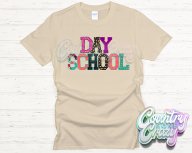 Day School Faux Applique T-Shirt-Country Gone Crazy-Country Gone Crazy