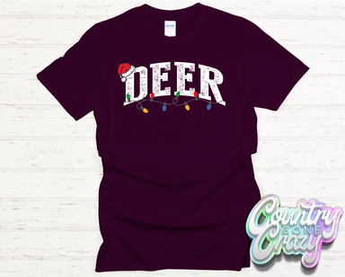 DEER - CHRISTMAS LIGHTS - T-SHIRT-Country Gone Crazy-Country Gone Crazy